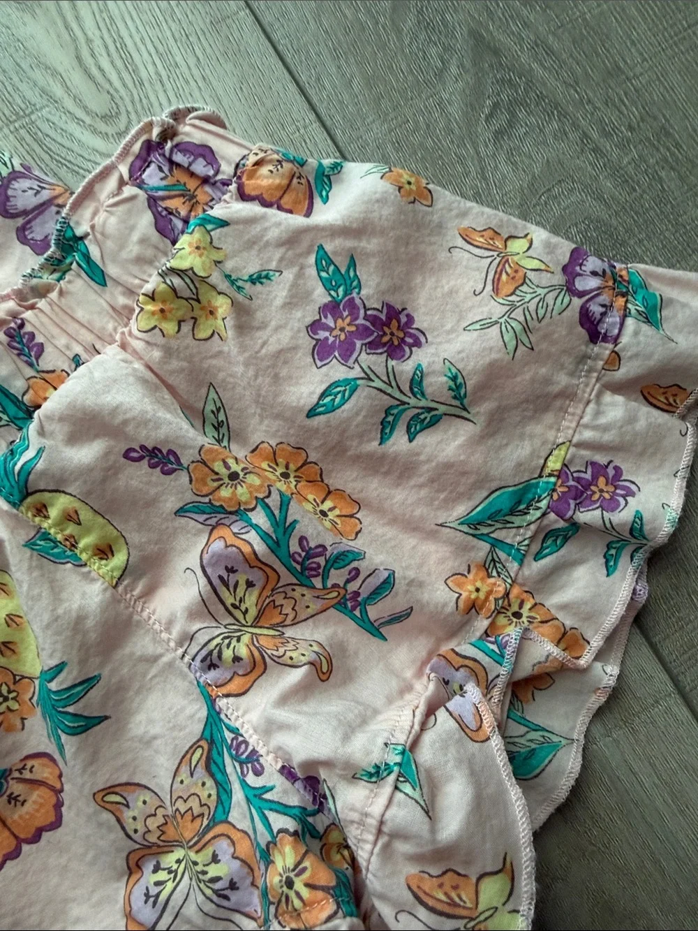 Carter’s Ruffle Sleeve Summer Two Piece Outfit- Floral/Butterflies- Girls 3T